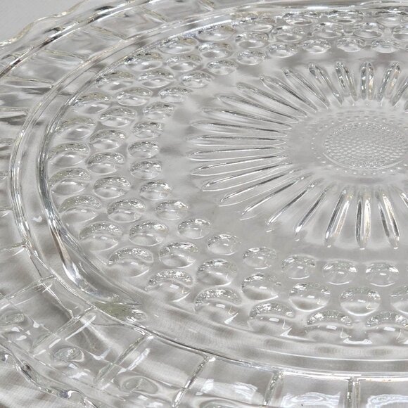 Vintage Clear Federal Glass Bubble Footed Cake Plate 11.25" Tray - Picture 3 of 7